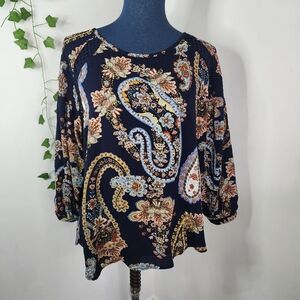 Zac & Rachel Boho Top with Paisley Print